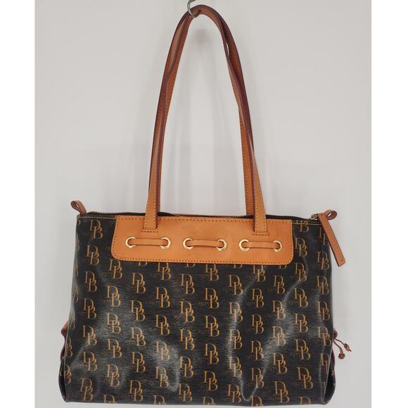 Dooney & Bourke Monogram Black Canvas Shoulder Bag - Picture 2 of 16